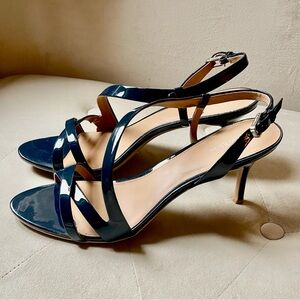Calvin Klein navy patent strappy Heels